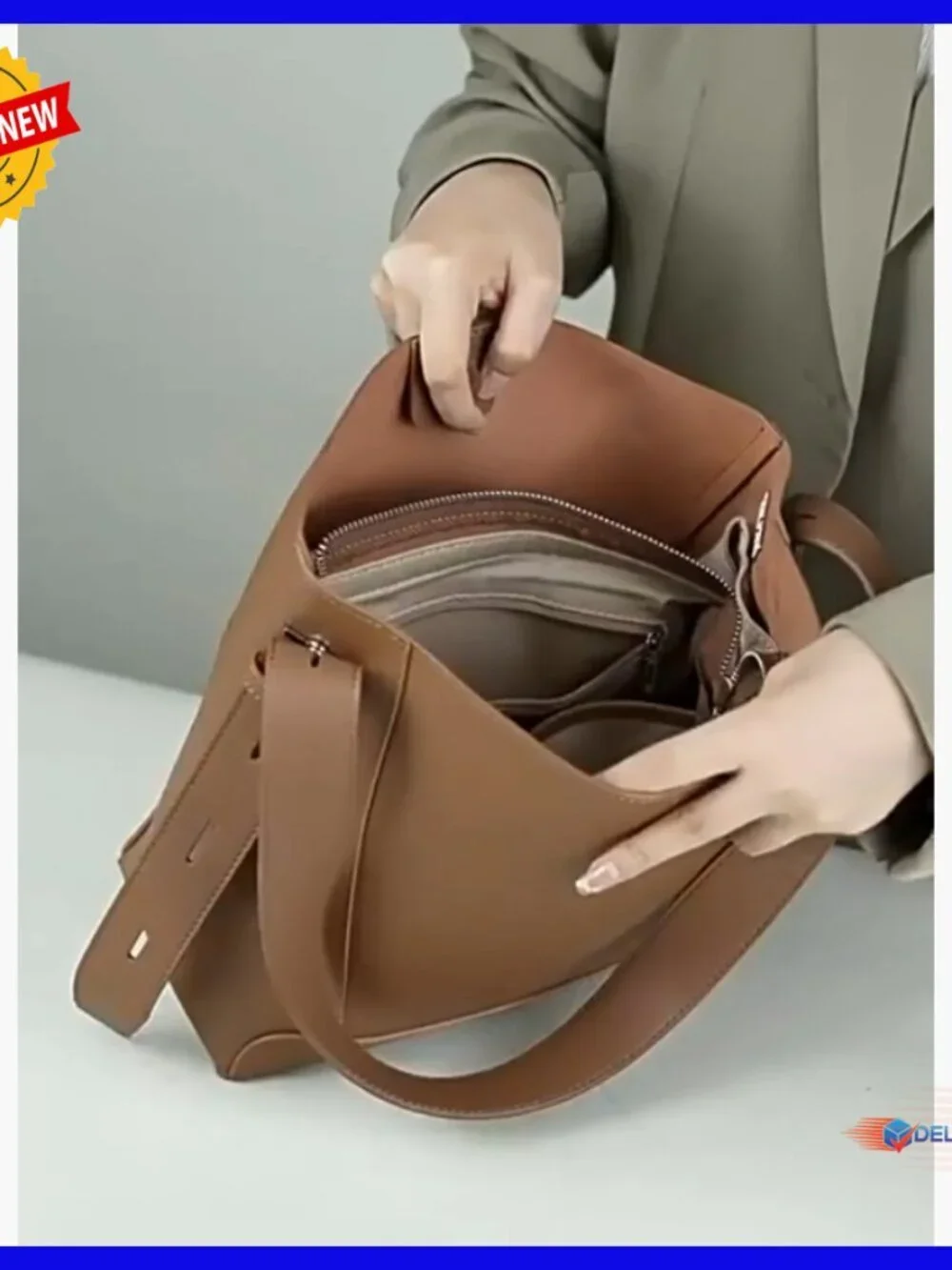 Genuine Leather Hobo Bag Adjustable Crossbody Shoulder Purse Spacious